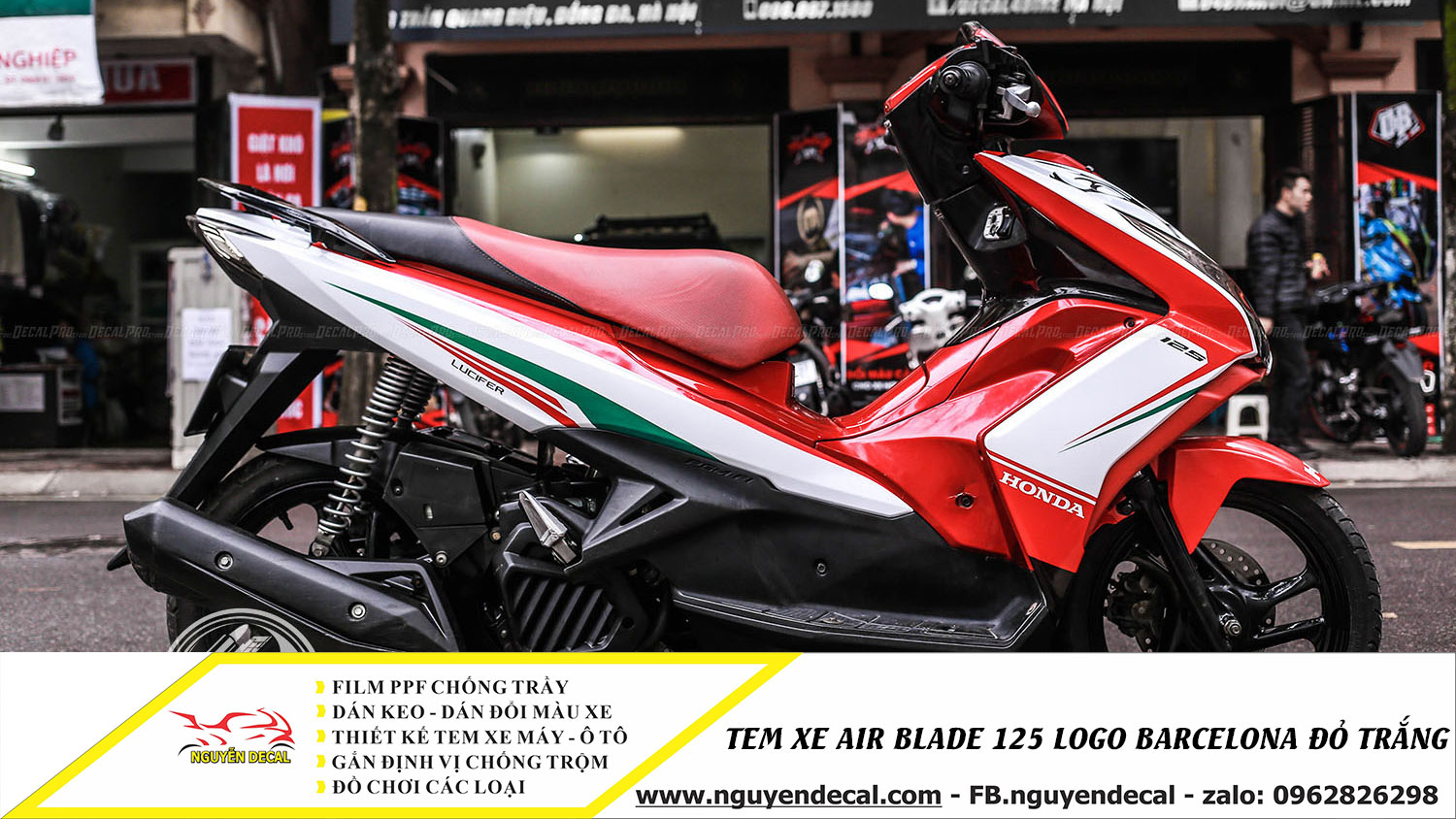 Tem xe air blade 125cc logo barcelona đỏ trắng - Nguyễn Decal - Chuyên Dán  Keo Xe Design Tem Xe Decal Tem Xe Nguyễn Decal