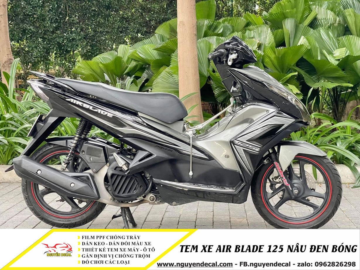 Tem xe air blade 125cc nâu đen bóng - Nguyễn Decal - Chuyên Dán Keo Xe  Design Tem Xe Decal Tem Xe Nguyễn Decal