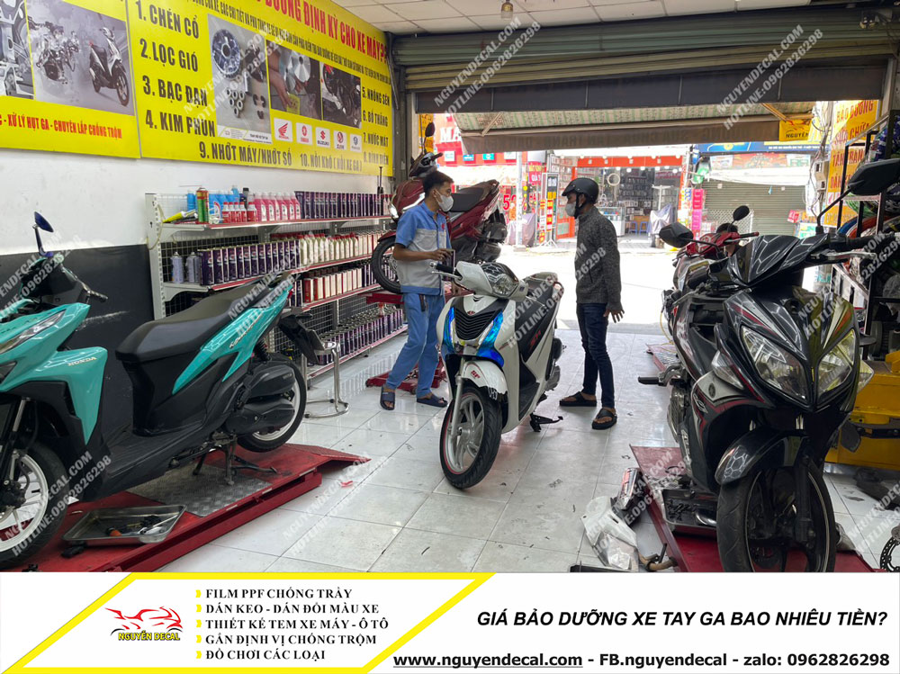 Bảo dưỡng xe tay ga giá rẻ tại Nguyễn Decal