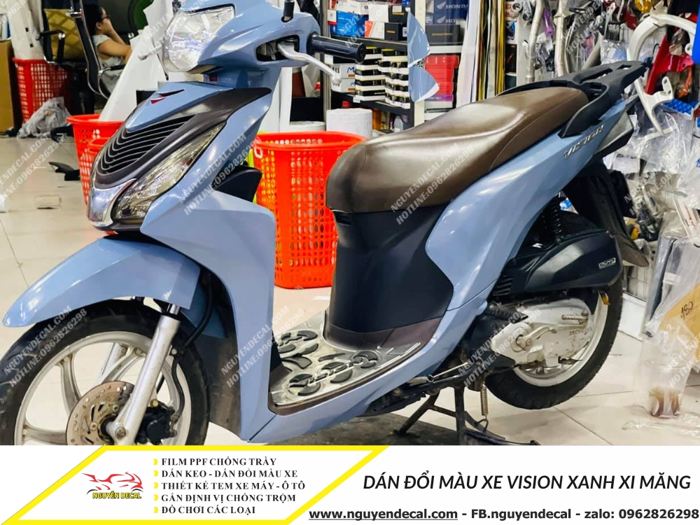 Dán đổi màu xanh xi măng xe Vision - thổi luồng sinh khí mới | Chợ Moto -  Mua bán rao vặt xe moto pkl xe côn tay moto phân khối lớn