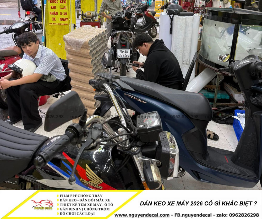 Dán keo xe máy năm 2026 có gì khác biệt Dán keo xe máy năm 2026 có gì khác biệt