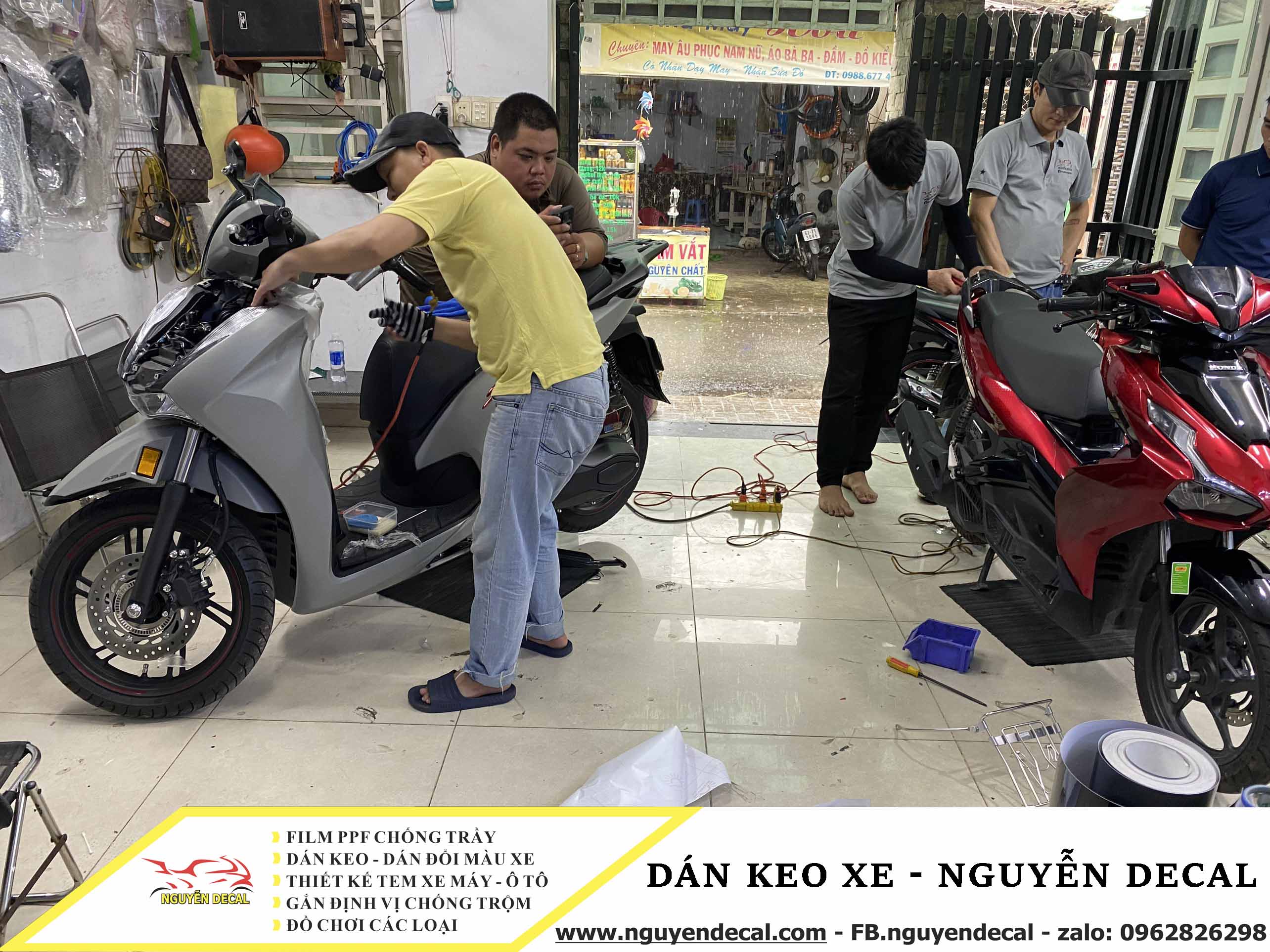 Dán keo xe máy tại Nguyễn Decal