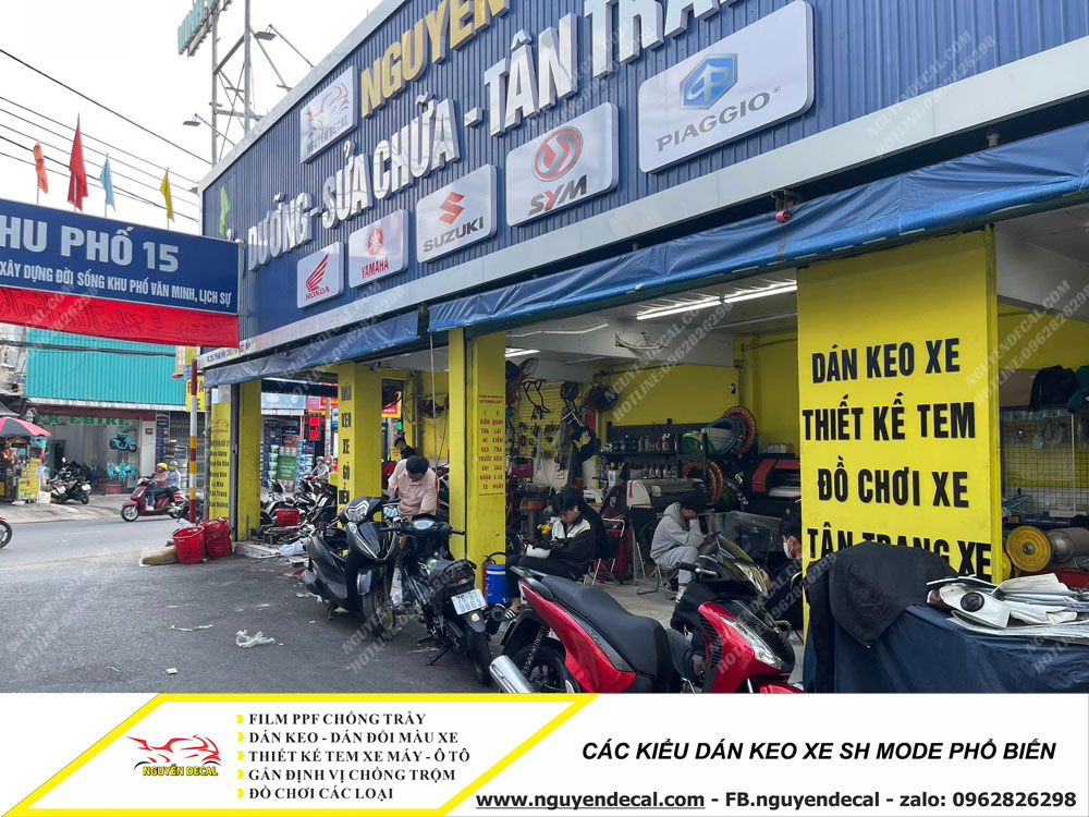 Các kiểu dán keo xe Sh mode phổ biến