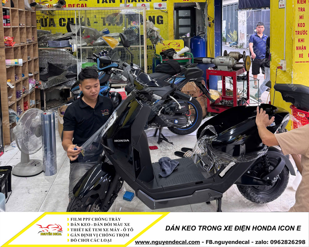 Dán keo trong xe điện Honda ICON E Dán keo trong xe điện Honda ICON E