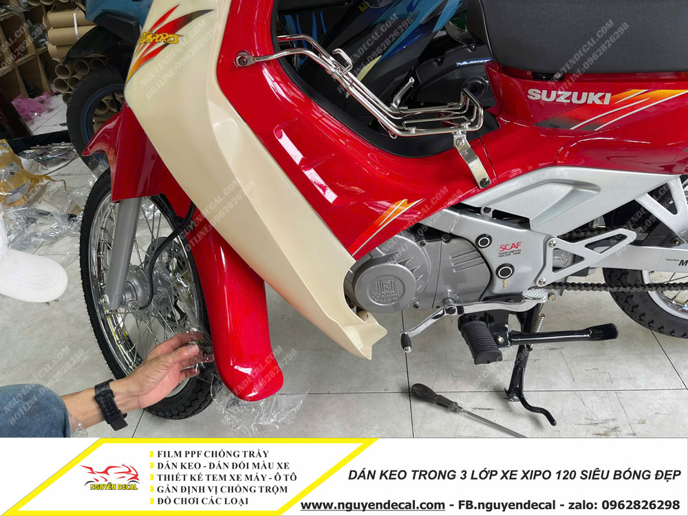Dán keo trong 3 lớp xe Xipo 120 Dán keo trong 3 lớp xe Xipo 120
