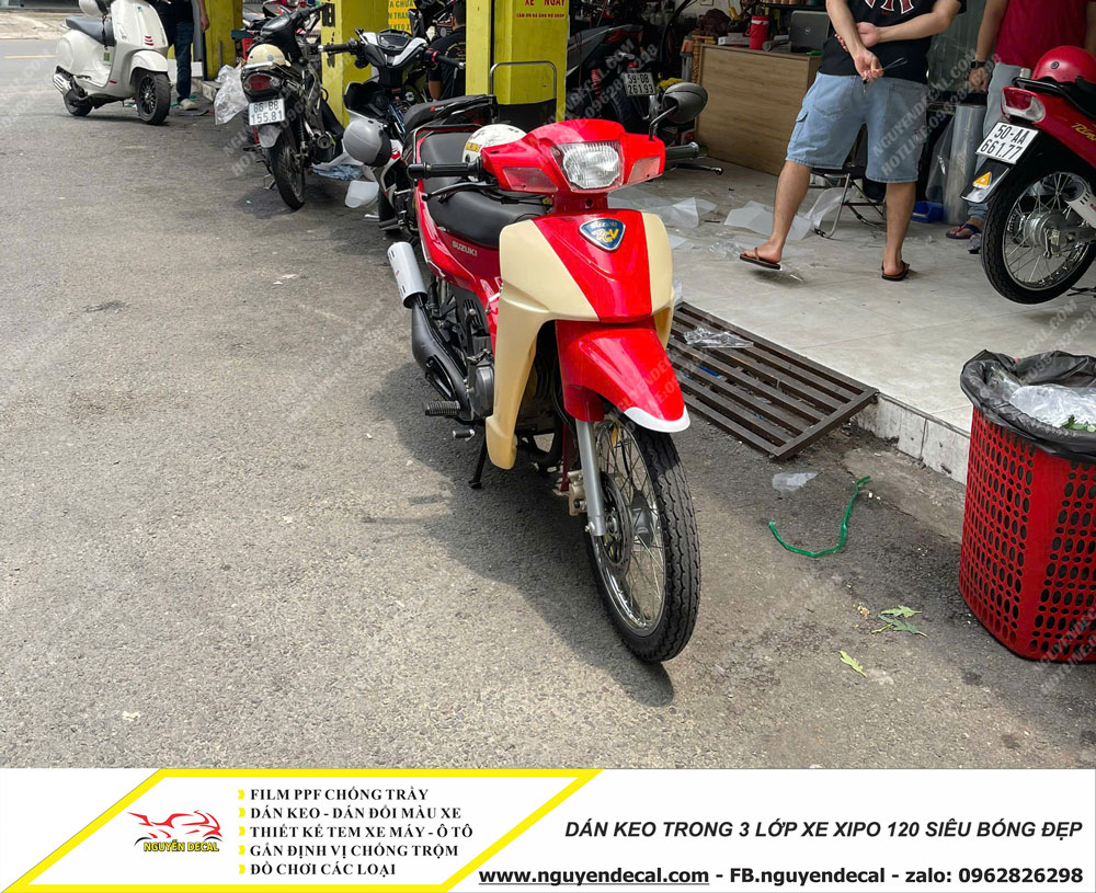 Dán keo trong 3 lớp xe Xipo 120 Dán keo trong 3 lớp xe Xipo 120