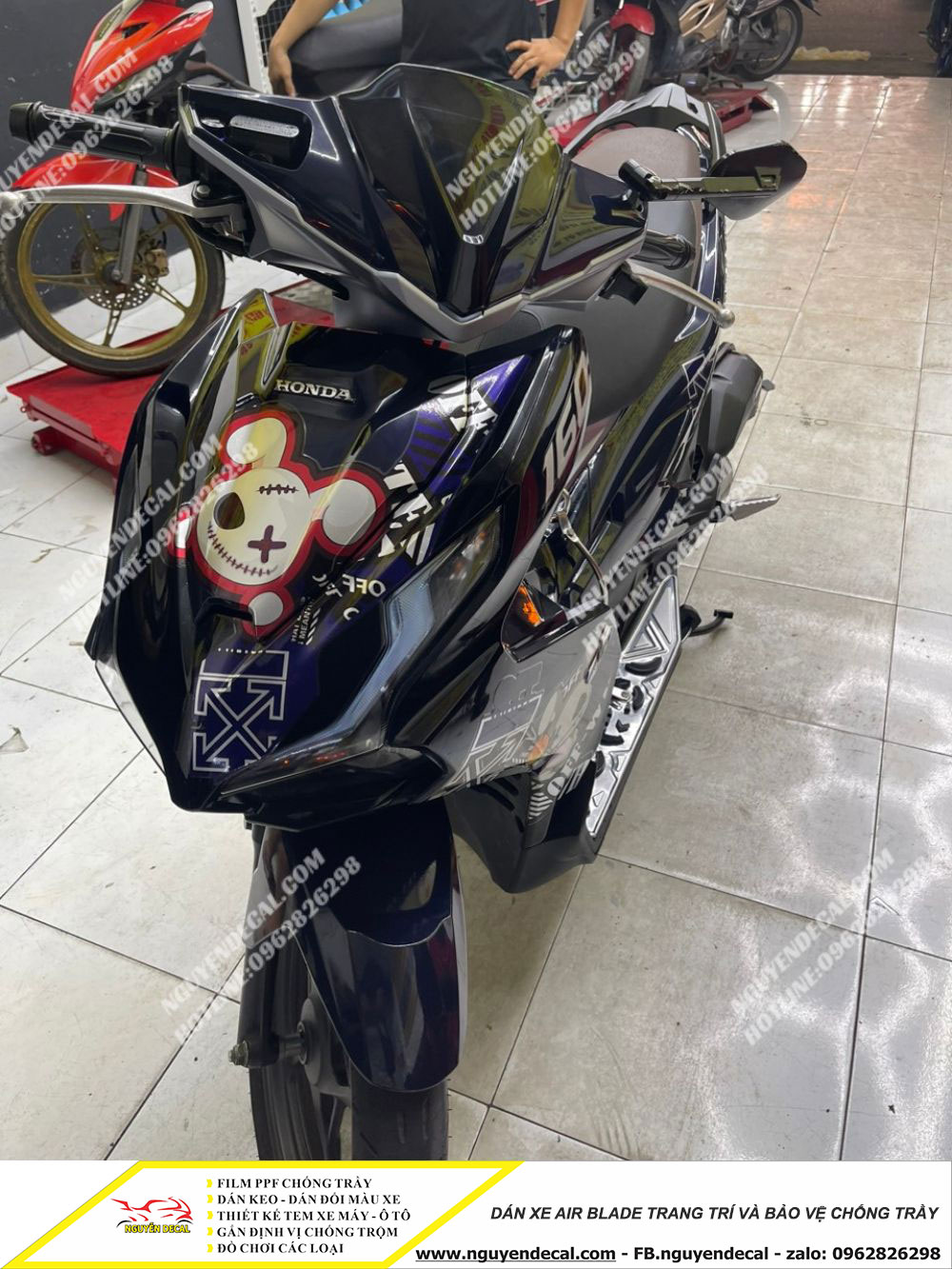 Các kiểu dán xe Air Blade trang trí và bảo vệ