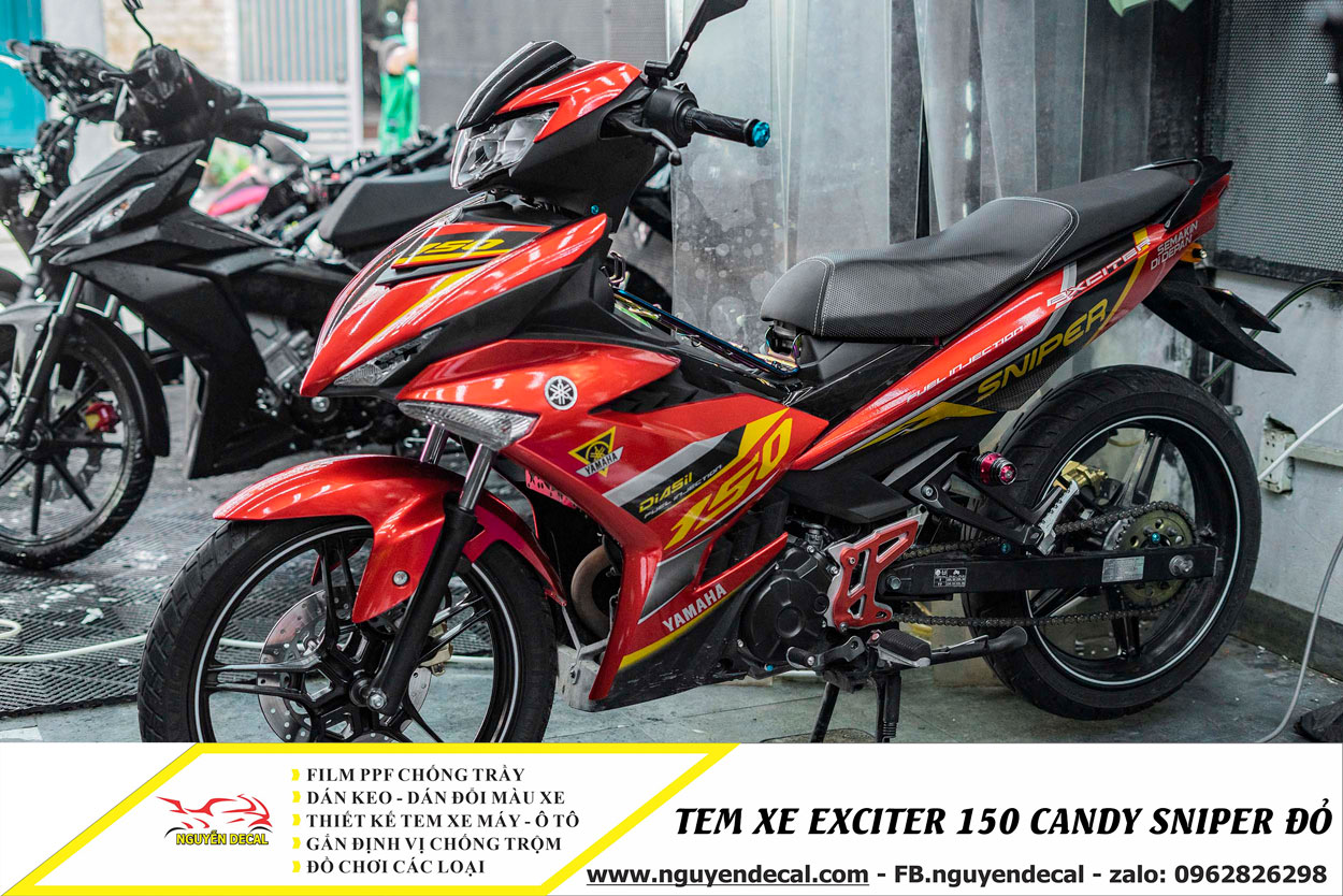 Exciter 155 tem 3D Đỏ cherry  Yamaha Sài Gòn