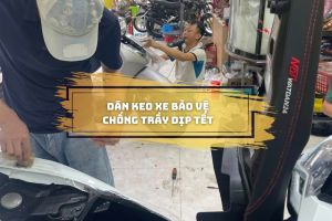 Dán keo xe bảo vệ chống trầy dịp tết