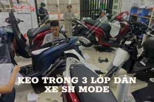 Độ bền vượt trội: Keo trong 3 lớp dán xe SH Mode