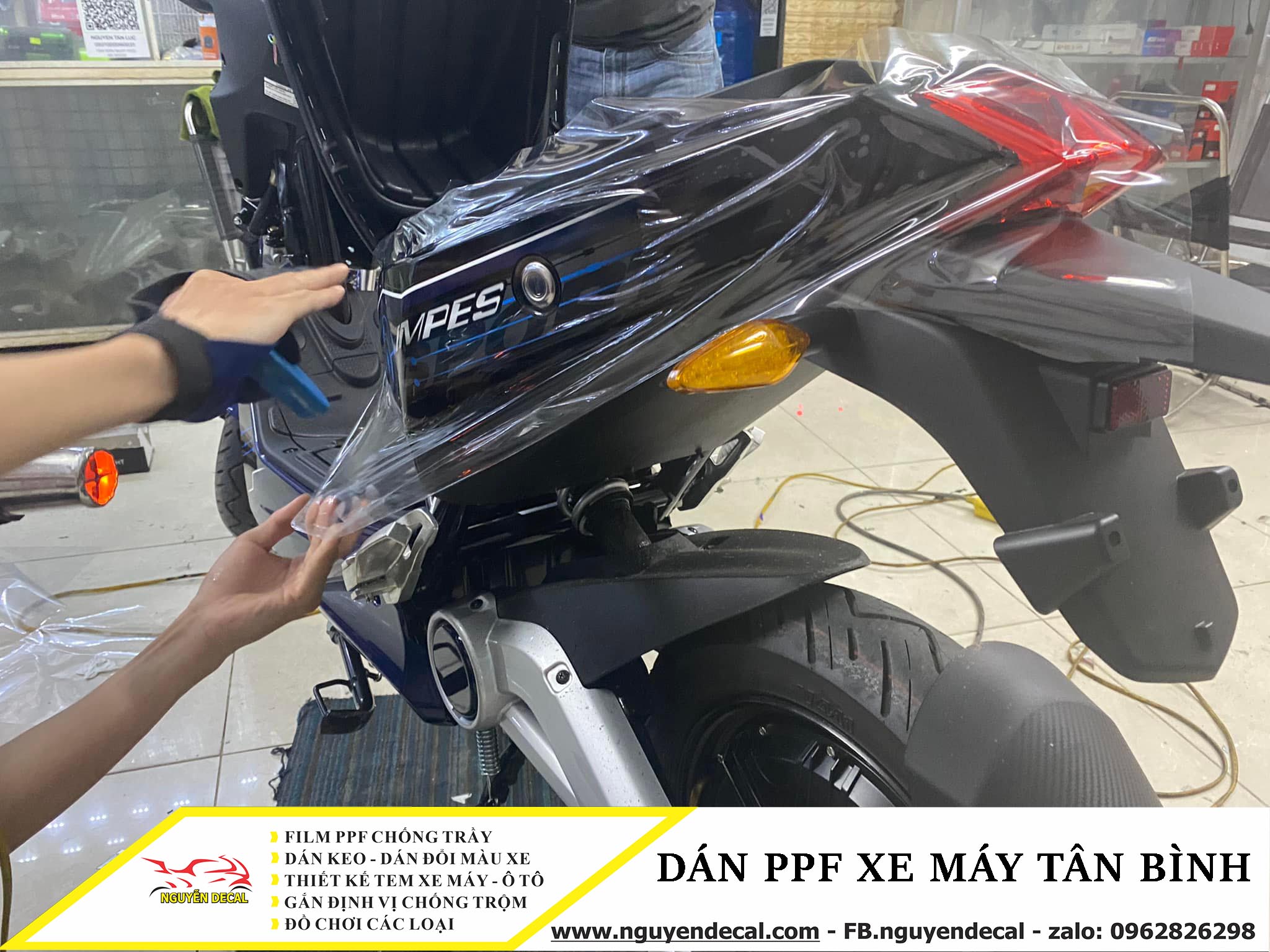 Dán film ppf cho xe máy quận Tân Bình