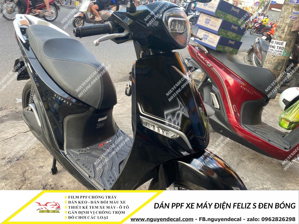 Dán PPF xe máy điện Feliz S đen bóng