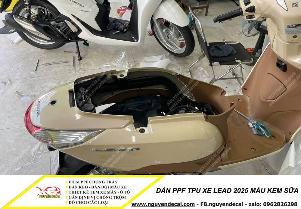Dán PPF TPU xe Lead 2025 màu kem sữa Dán PPF TPU xe Lead 2025 màu kem sữa