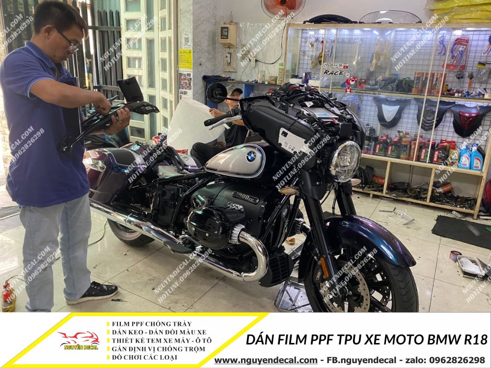Dán film PPF TPU xe moto BMW R18