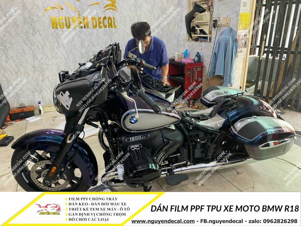 Dán film PPF TPU xe moto BMW R18