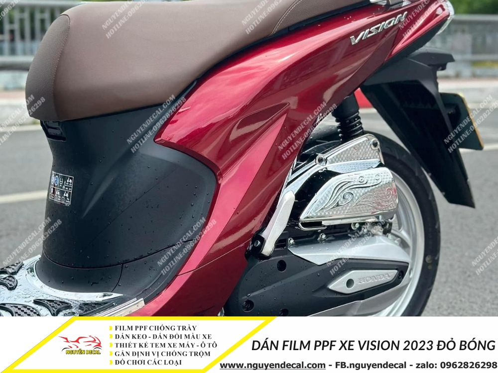 Dán film PPF xe Vision 2023 đỏ bóng