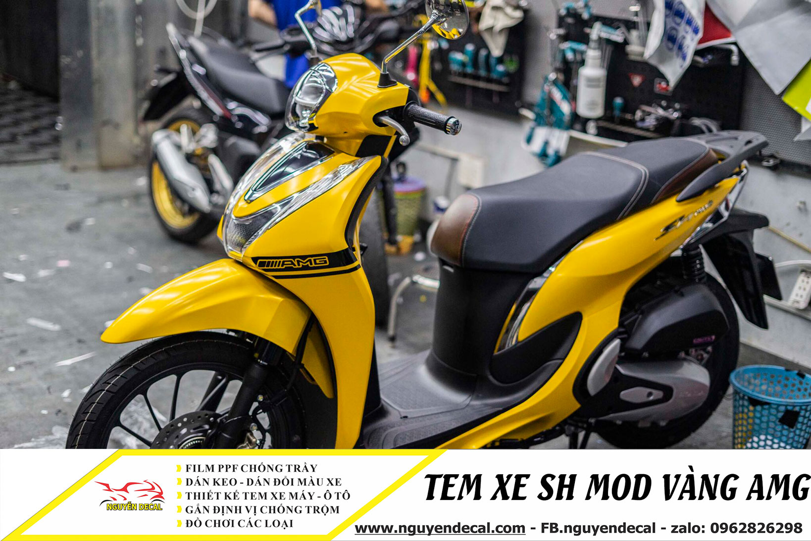 Sơn xe Honda SH màu vàng tươi cực đẹp  SƠN XE MÁY ĐẸP