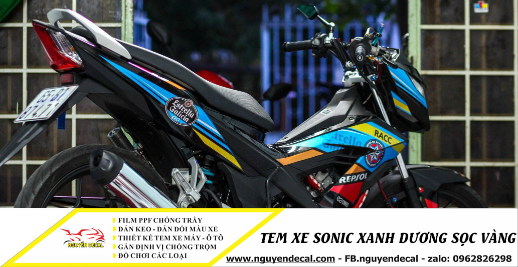 Tem Xe Sonic 150 Trắng Xanh Đơn Giản Đẹp Mắt  Sonic Xe ý tưởng Xe đẹp