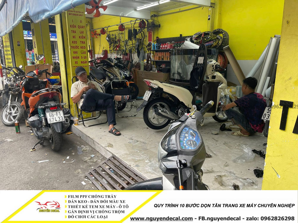 Quy tr&igrave;nh 10 bước dọn t&acirc;n trang xe m&aacute;y