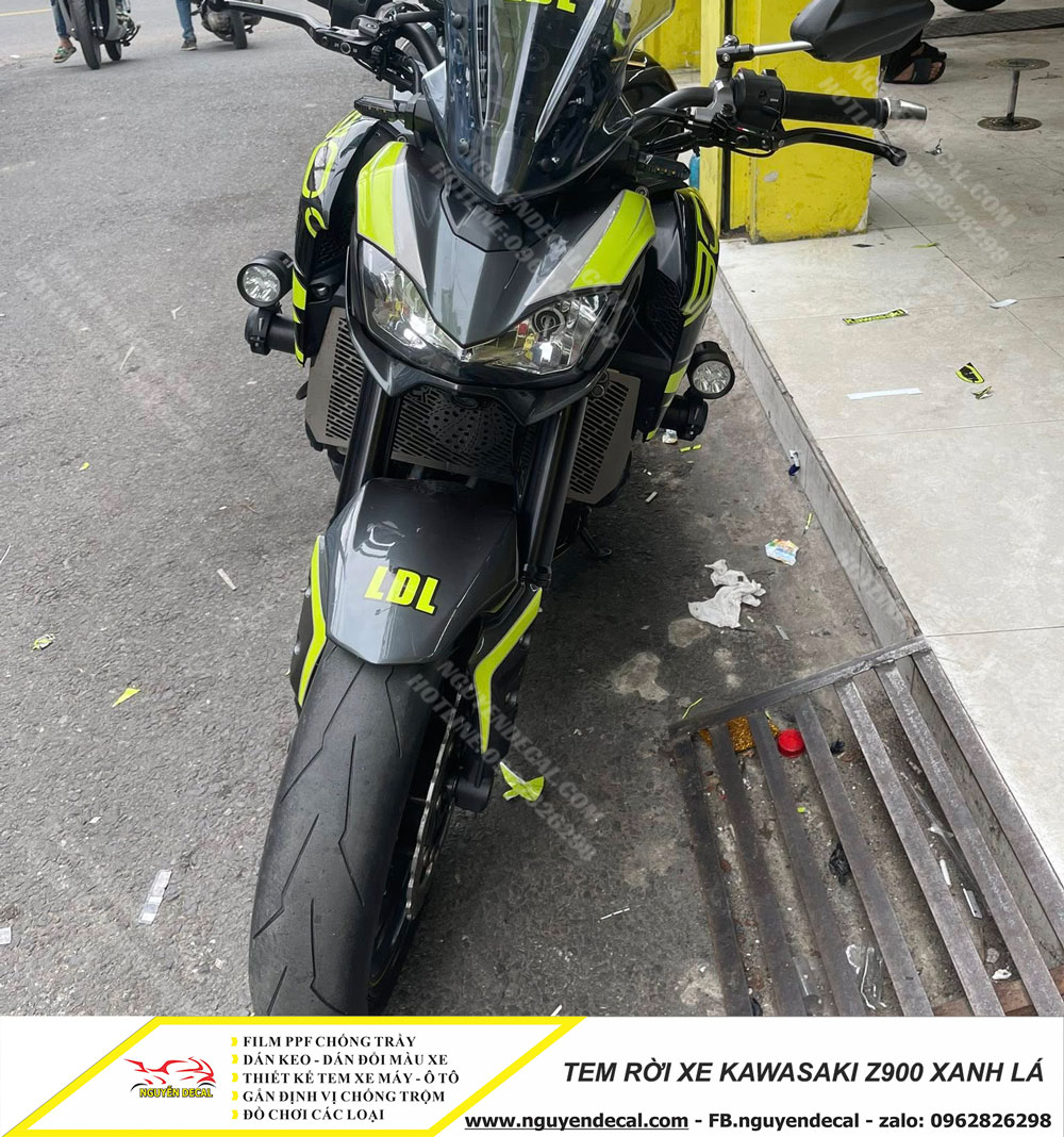 Tem rời xe Kawasaki z900 xanh lá Tem rời xe Kawasaki z900 xanh lá