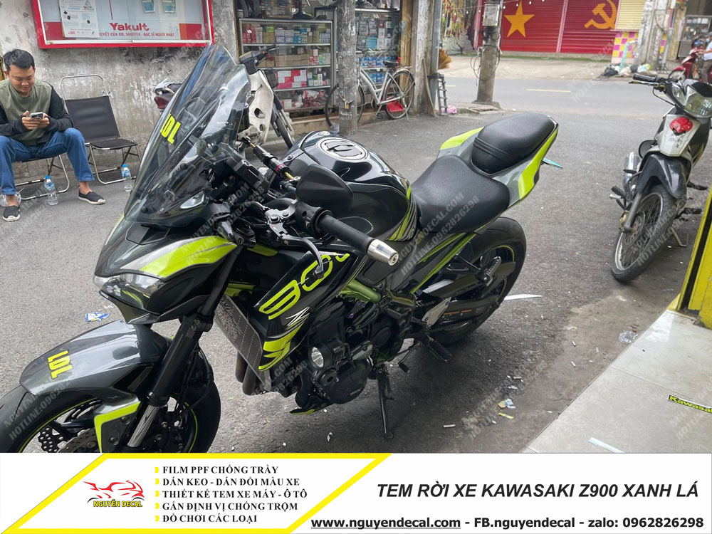 Tem rời xe Kawasaki z900 xanh lá Tem rời xe Kawasaki z900 xanh lá