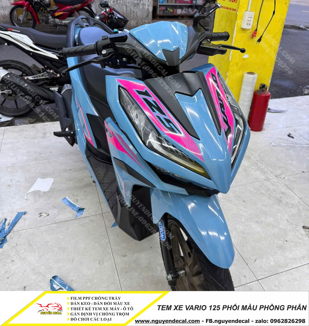 Tem xe Vario 125 phối màu hồng phấn Tem xe Vario 125 phối màu hồng phấn