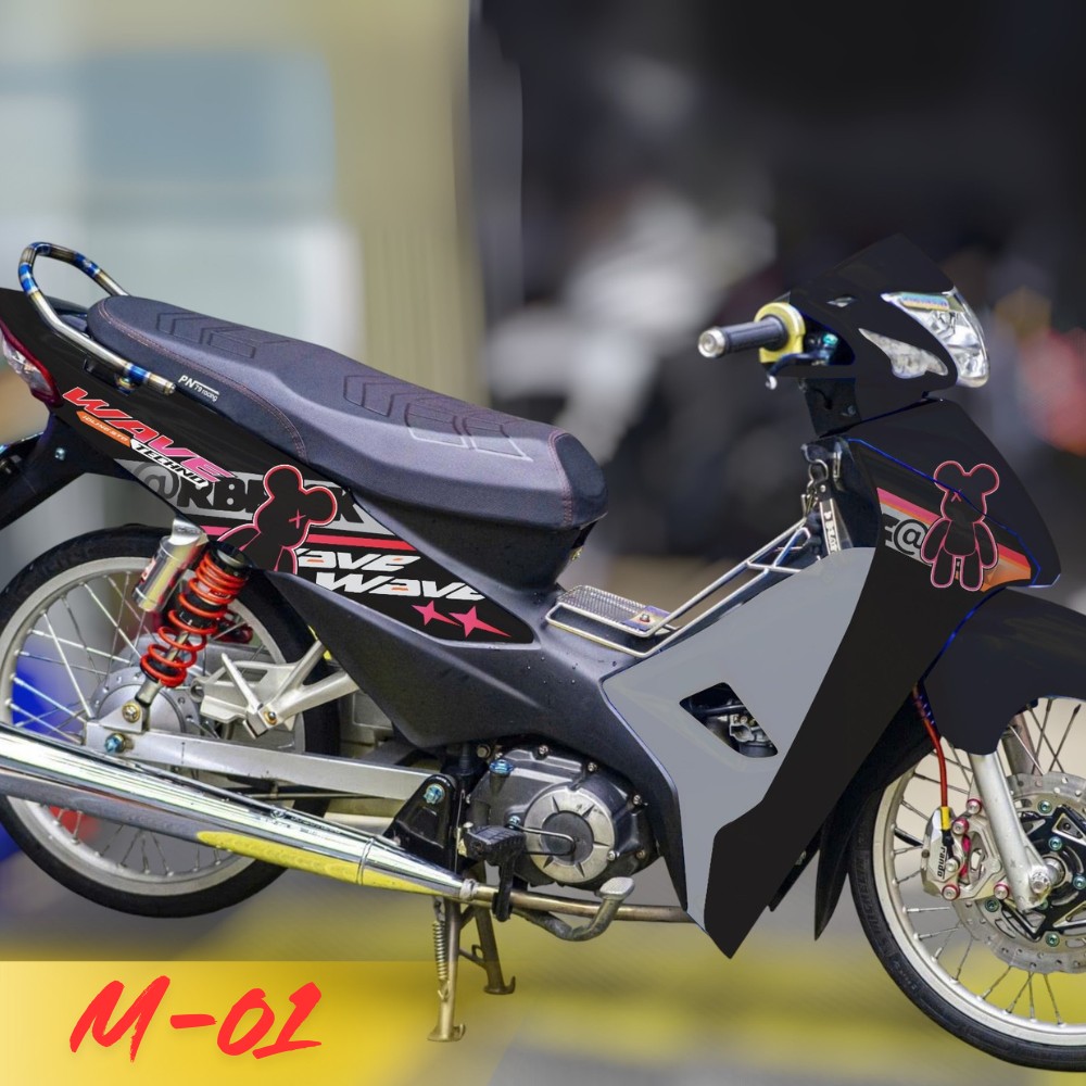 Tem rời xe Wave 110cc mẫu Bearbrick Tem rời xe Wave 110cc mẫu Bearbrick