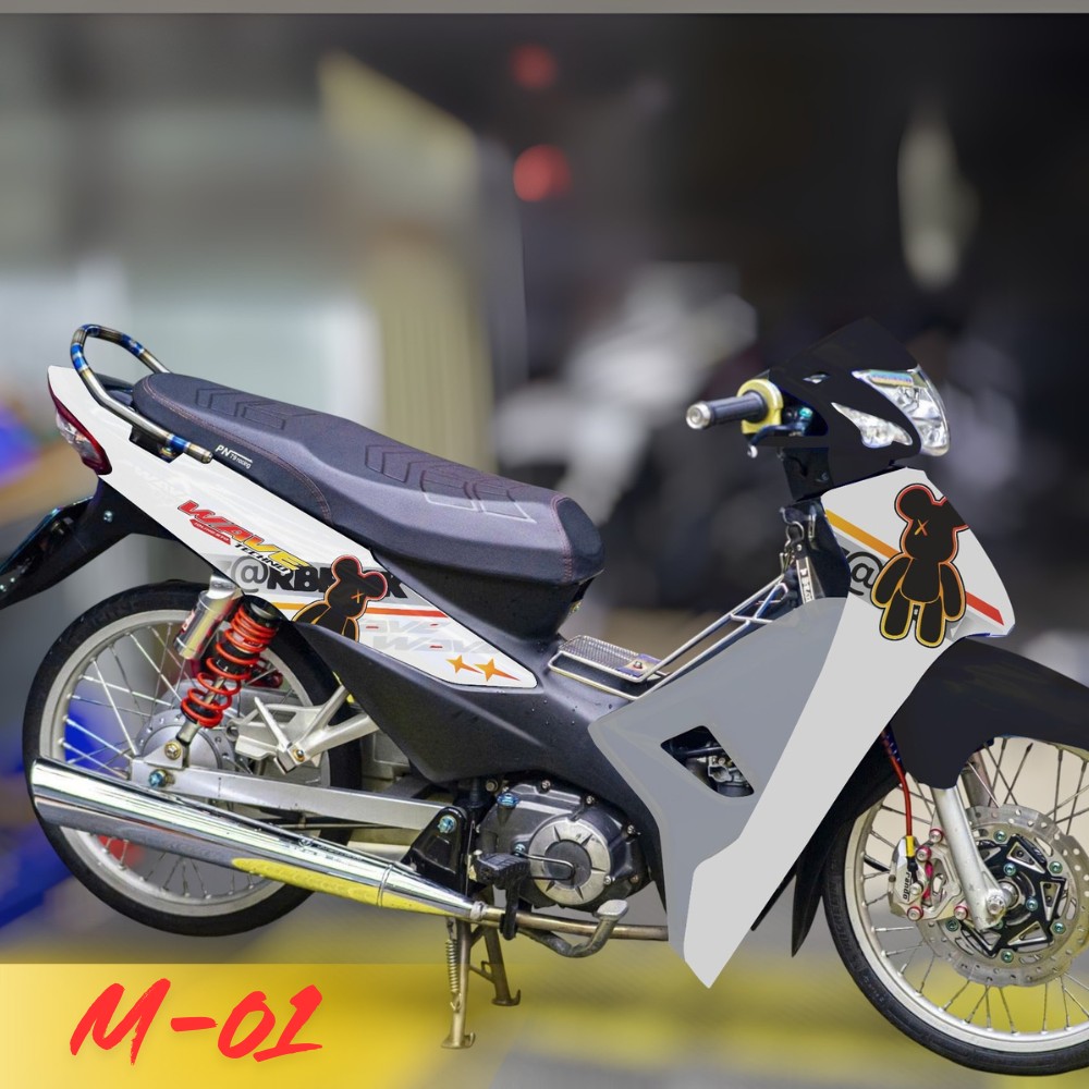 Tem rời xe Wave 110cc mẫu Bearbrick Tem rời xe Wave 110cc mẫu Bearbrick