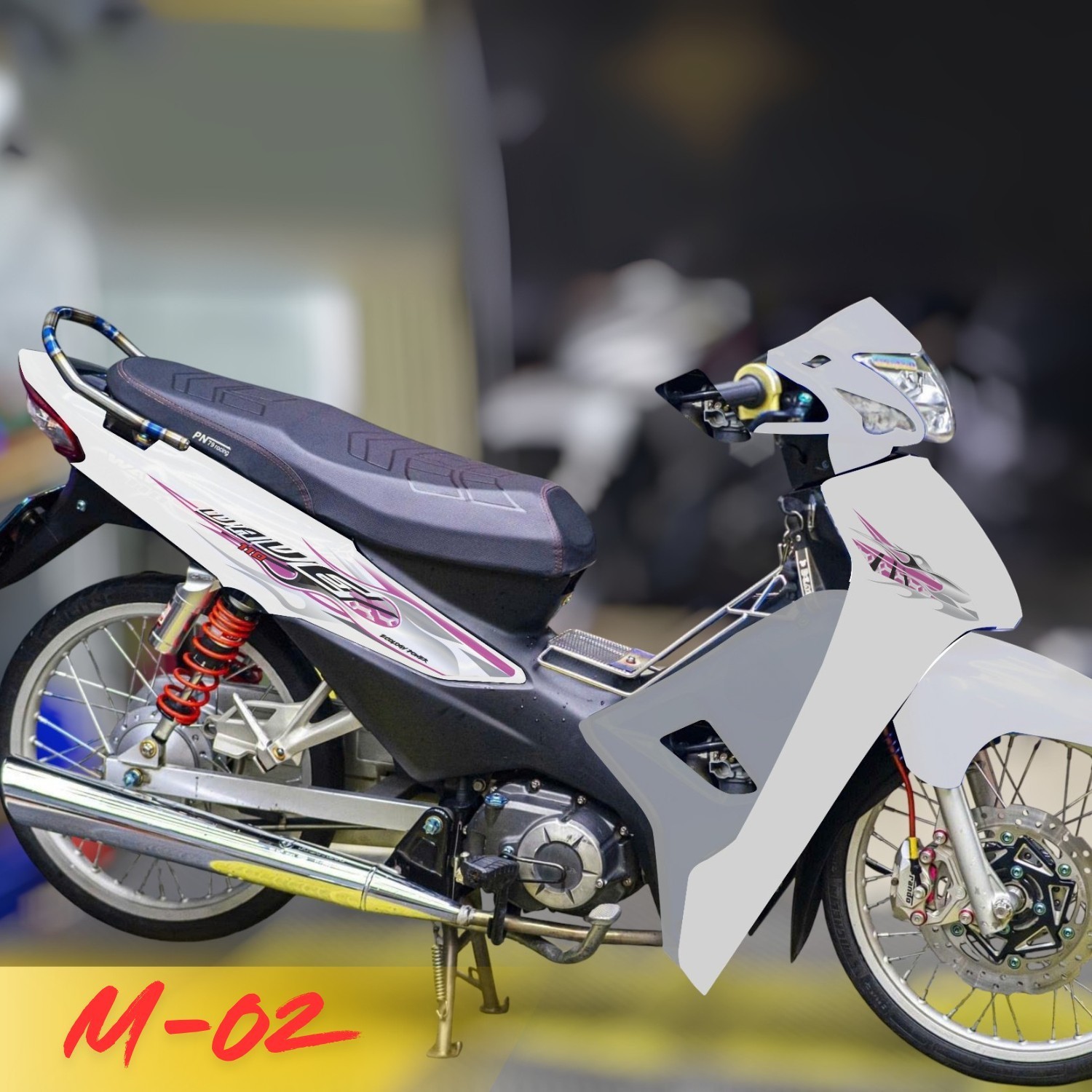 Tem rời xe Wave 110cc mẫu ngọn lửa M02 Tem rời xe Wave 110cc mẫu ngọn lửa M02