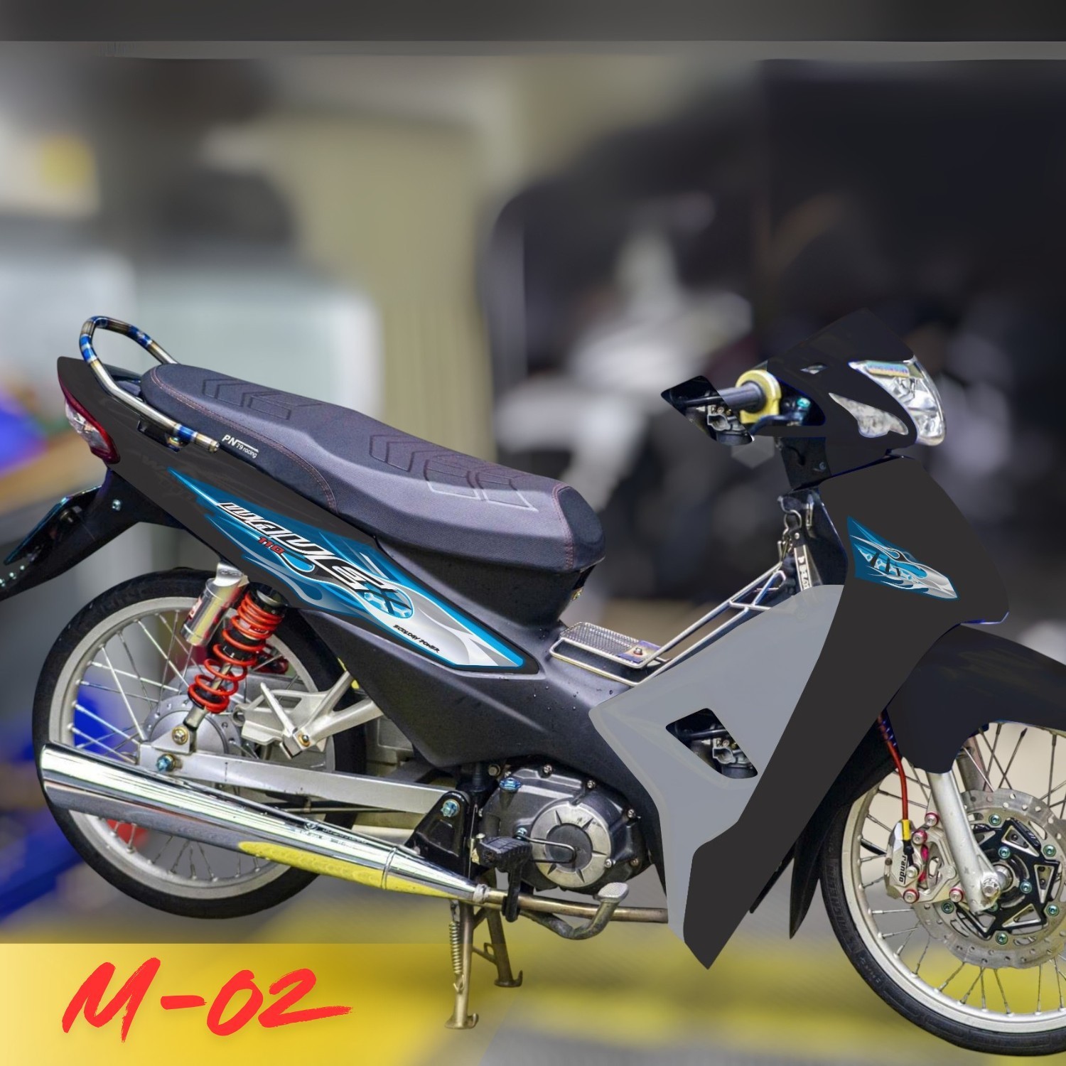 Tem rời xe Wave 110cc mẫu ngọn lửa M02 Tem rời xe Wave 110cc mẫu ngọn lửa M02
