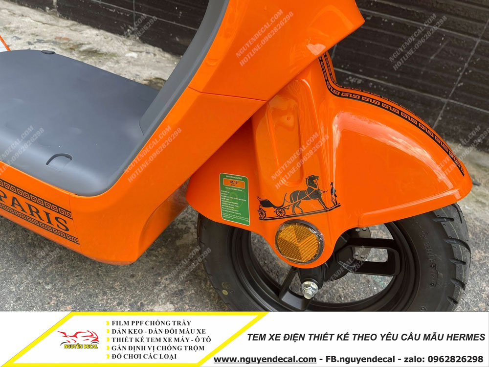 Tem xe điện thiết kế theo yêu cầu mẫu Hermes Tem xe điện thiết kế theo yêu cầu mẫu Hermes