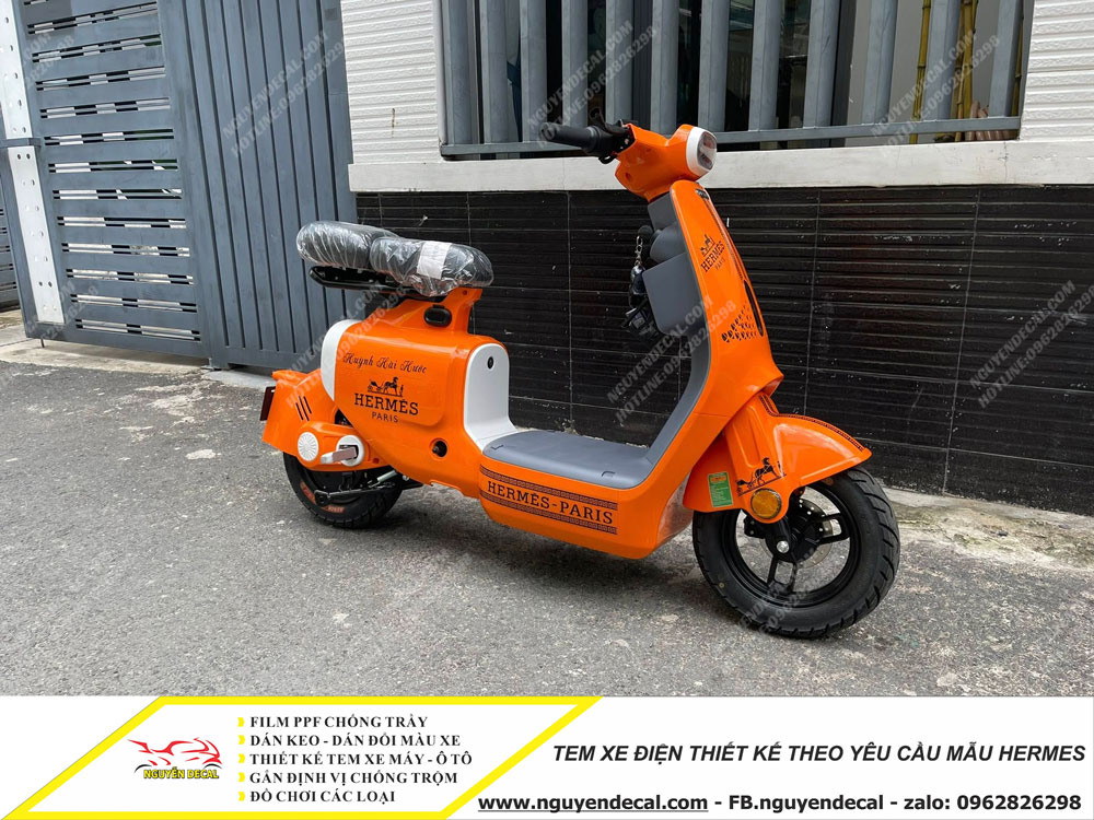 Tem xe điện thiết kế theo yêu cầu mẫu Hermes Tem xe điện thiết kế theo yêu cầu mẫu Hermes