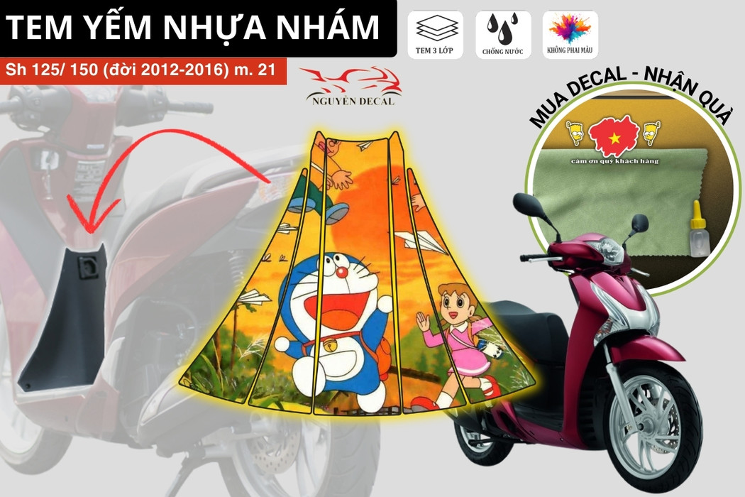 Tem xe yếm nhựa nhám xe Sh 2012-2016 m21