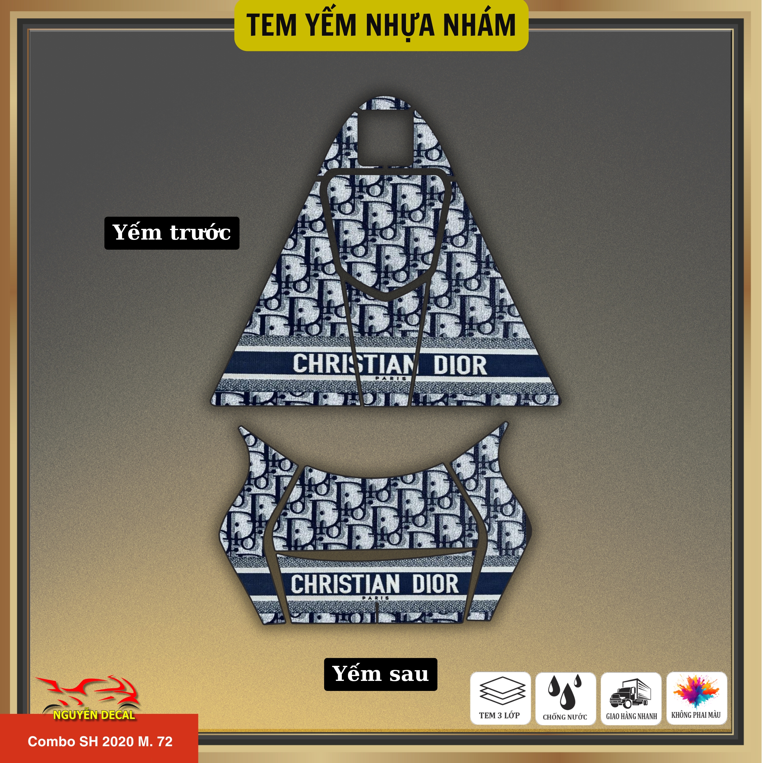 Combo tem yếm xe Sh 2020-2025 mẫu LV Dior Combo tem yếm xe Sh 2020-2025 mẫu LV Dior