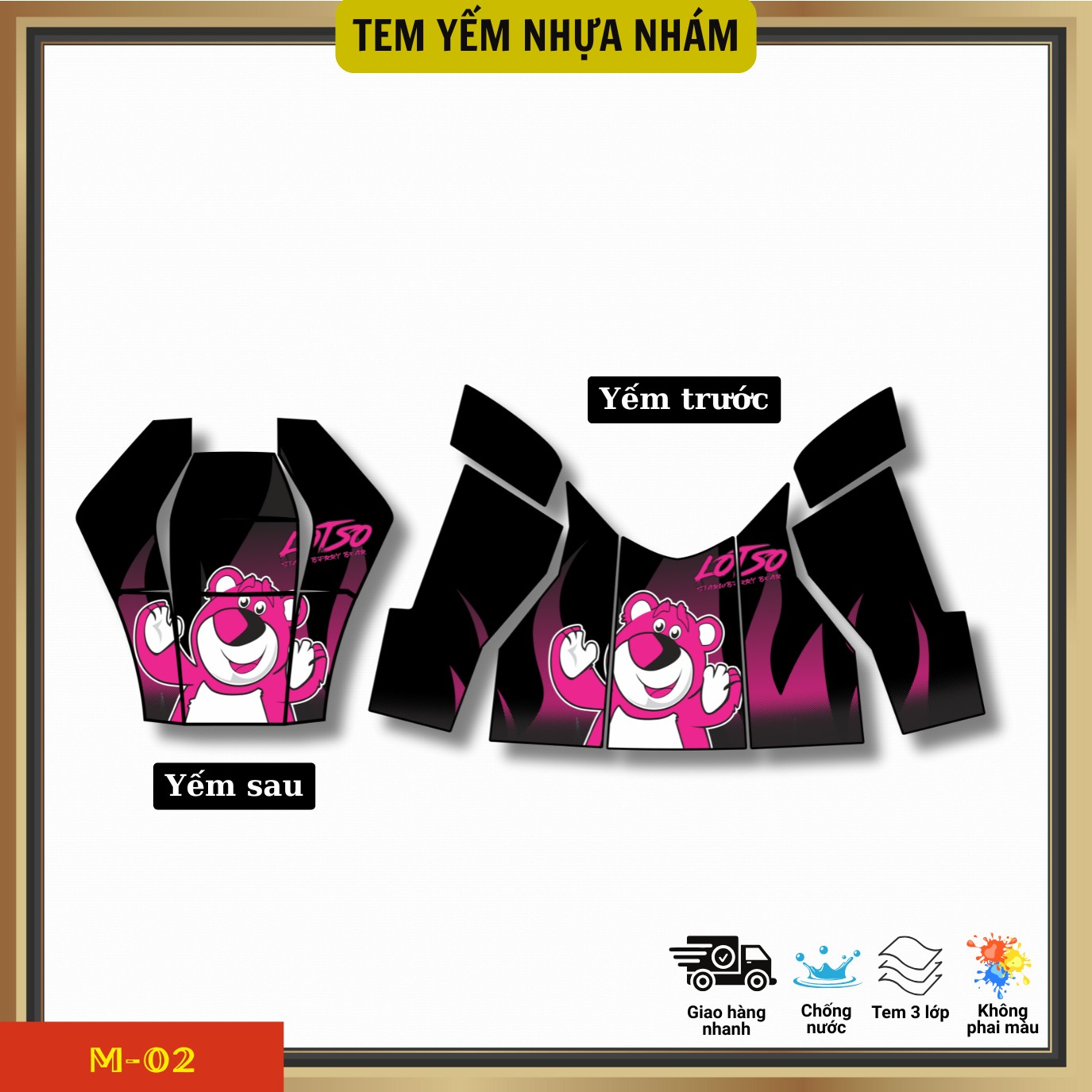 Combo tem yếm nhựa nhám xe Vario 160 Combo tem yếm nhựa nhám xe Vario 160