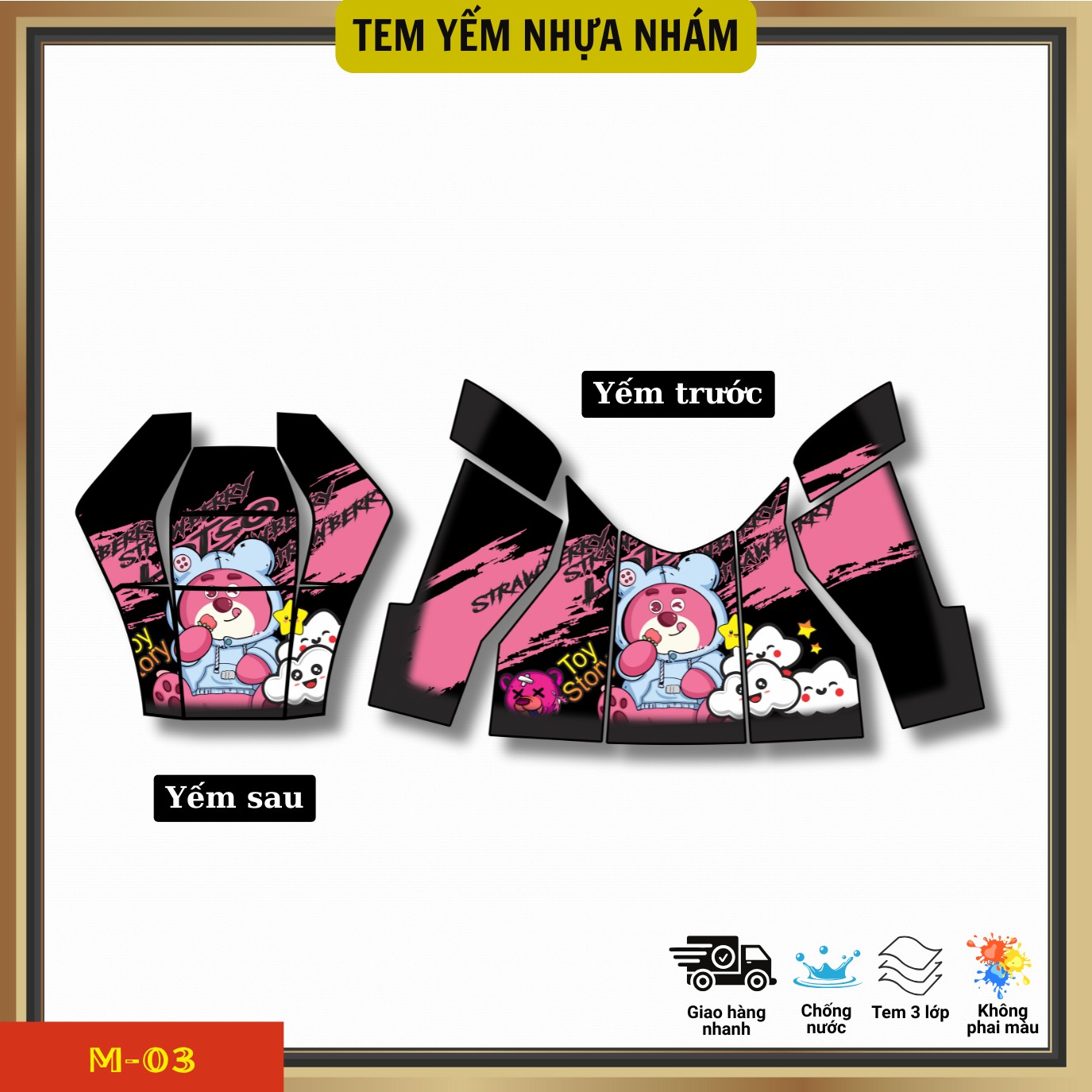 Combo tem yếm nhựa nhám xe Vario 160 Combo tem yếm nhựa nhám xe Vario 160