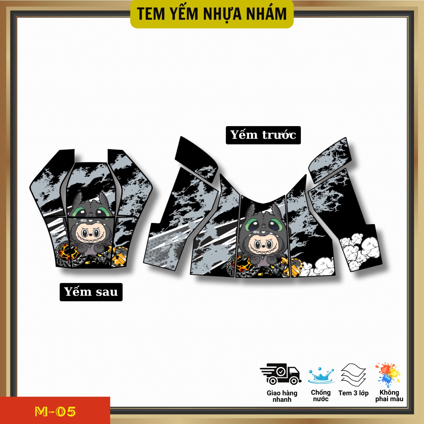 Combo tem yếm nhựa nhám xe Vario 160 Combo tem yếm nhựa nhám xe Vario 160