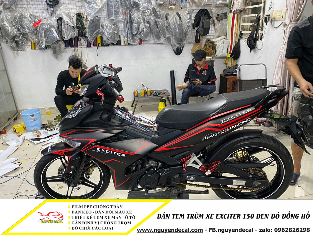 Mua Tem Exciter 150 đỏ đen nhám mẫu mới 2020 Q tại Win Racing Shop