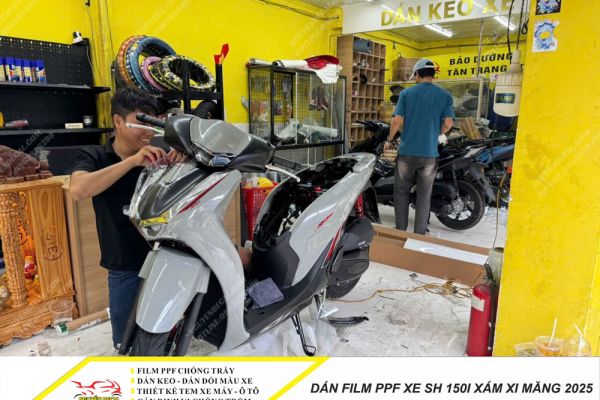 Dán Film PPF xe Sh 150i xám xi măng 2025