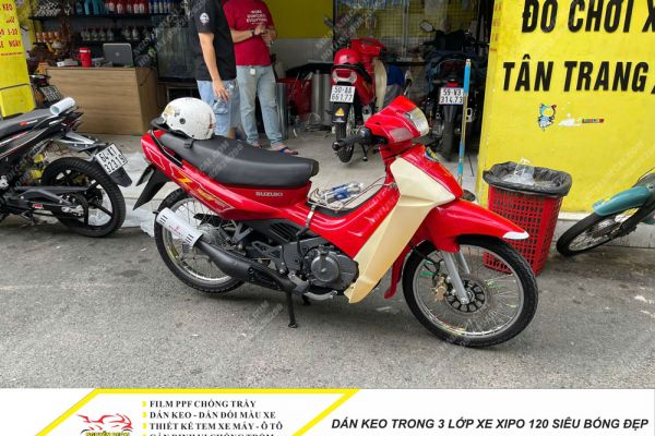 Dán keo trong 3 lớp xe Xipo 120 siêu bóng đẹp