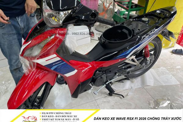 Dán keo xe Wave Fi 2026 chống trầy xước