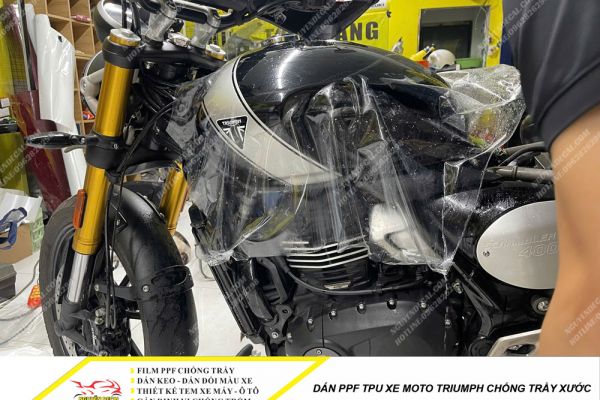 Dán PPF TPU xe moto Triumph chống trầy xước