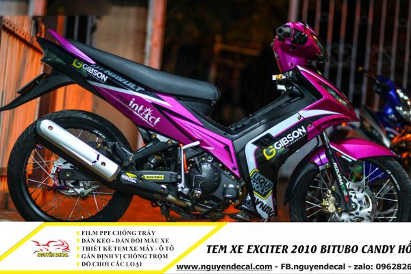 Tem xe exciter 2010 BITUBO candy hồng