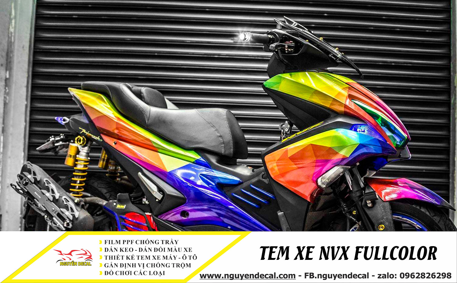 Tem xe NVX fullcolor - Nguyễn Decal - Chuyên Dán Keo Xe Design Tem Xe Decal Tem  Xe Nguyễn Decal