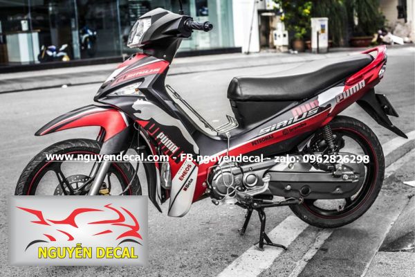 Tem xe sirius đỏ đen puma
